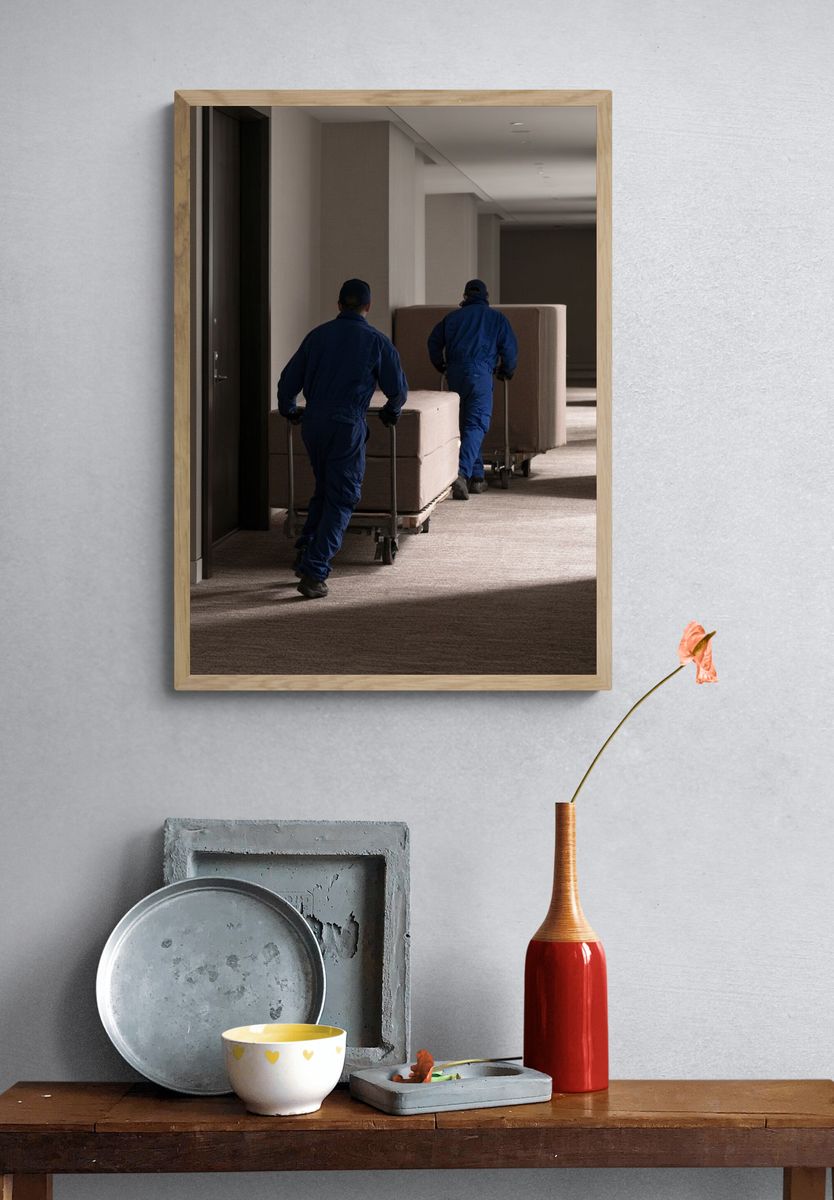 Moving Crew Hallway Photography Poster. — room view 3