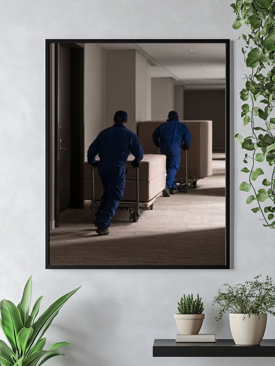 Moving Crew Hallway Photography Poster. — room view 4