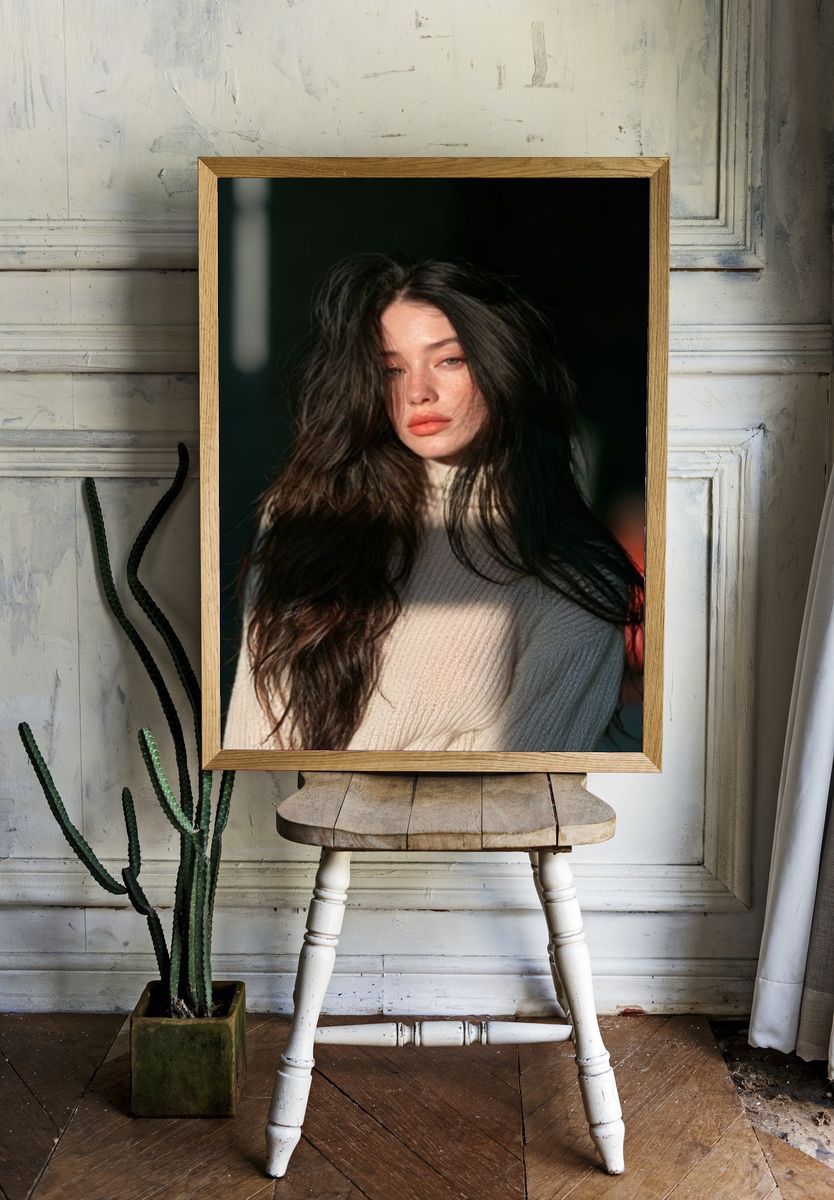 Moody Woman Portrait Photography Poster. room preview