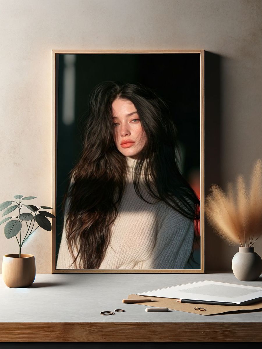 Moody Woman Portrait Photography Poster. — room view 2