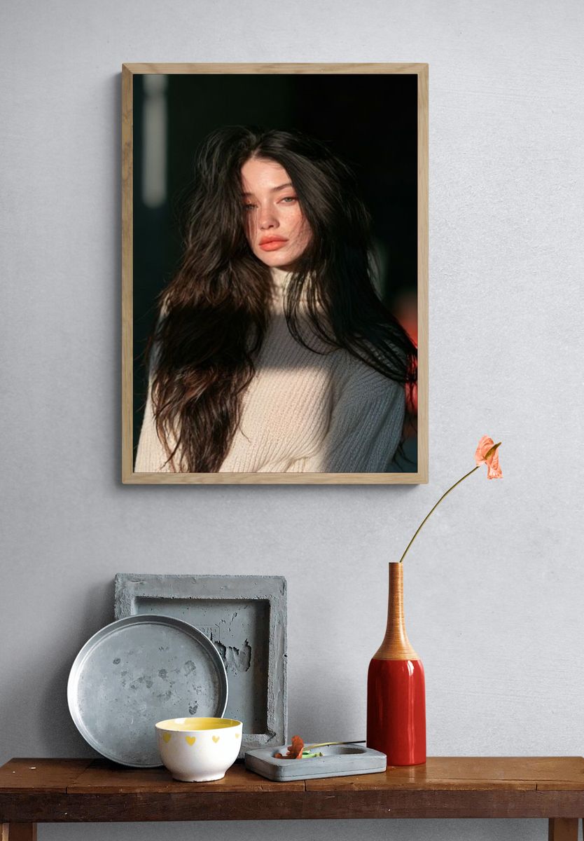 Moody Woman Portrait Photography Poster. — room view 3