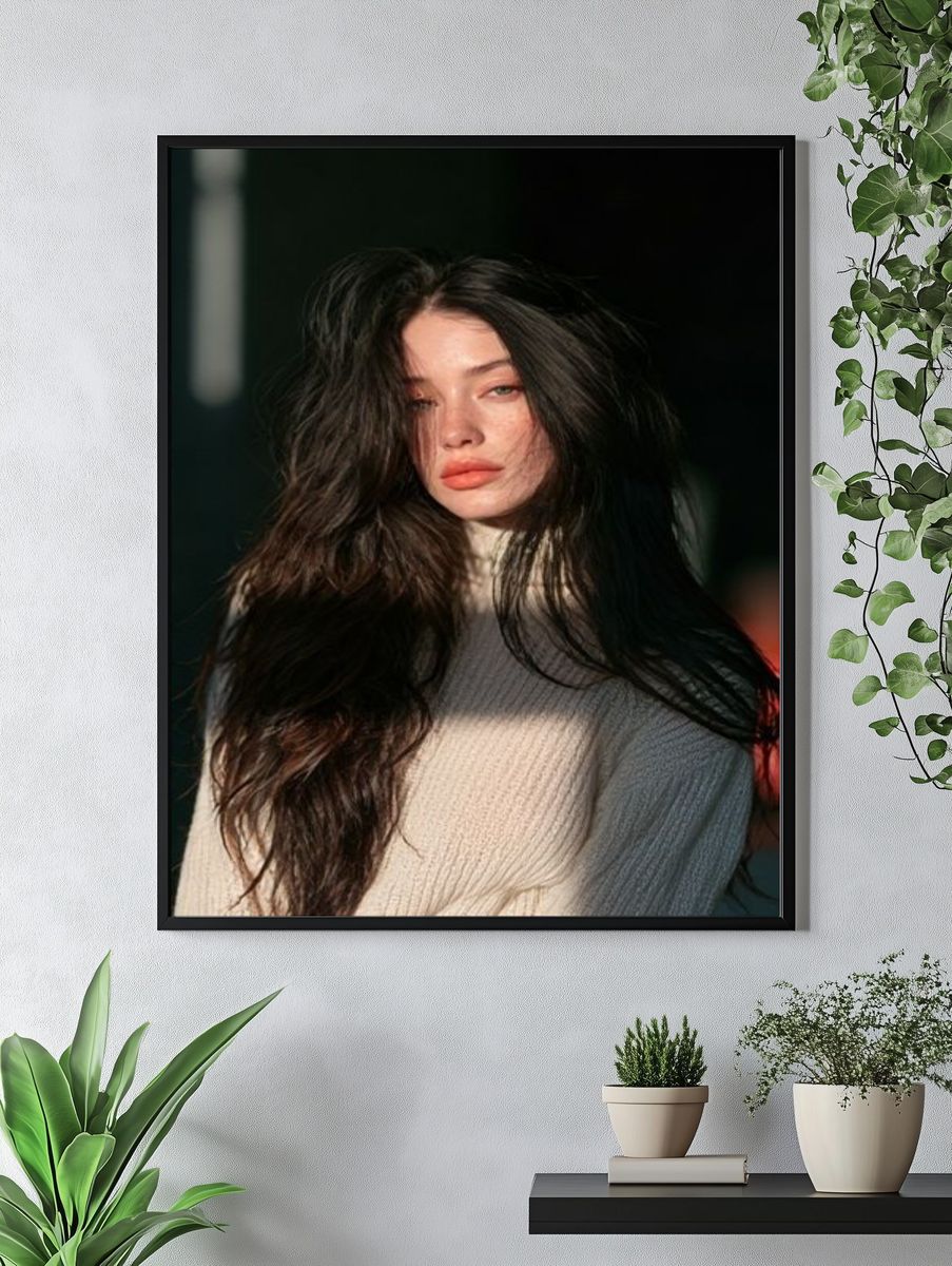 Moody Woman Portrait Photography Poster. — room view 4