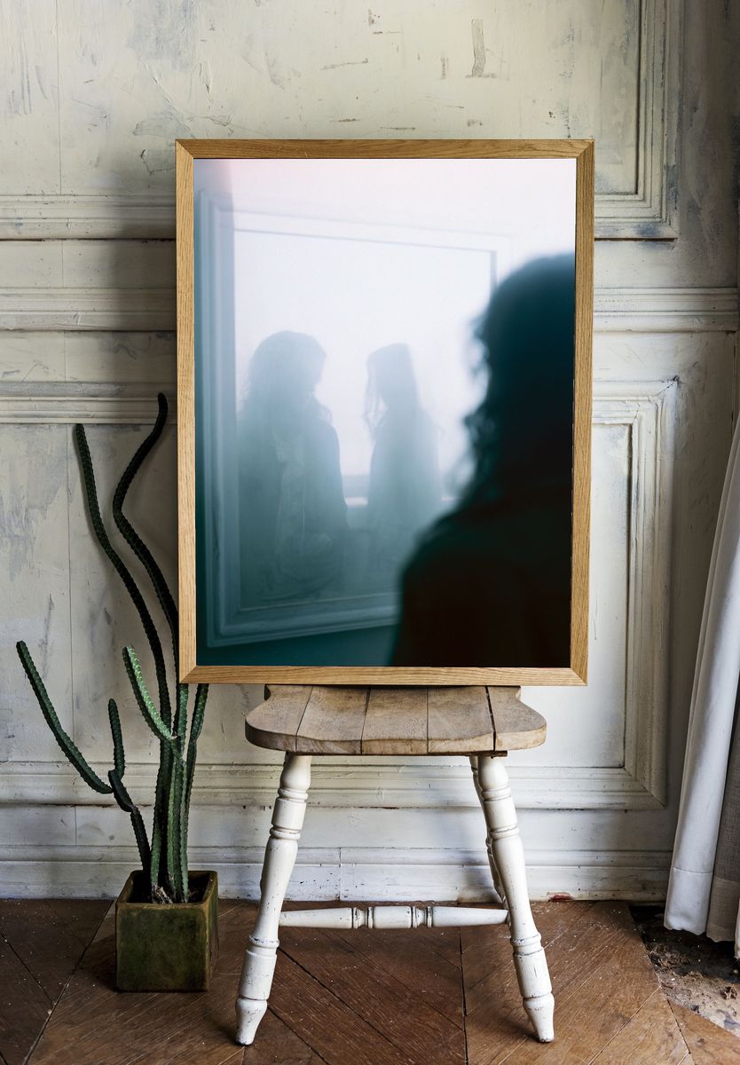 Dreamy Mirror Portrait Print. room preview