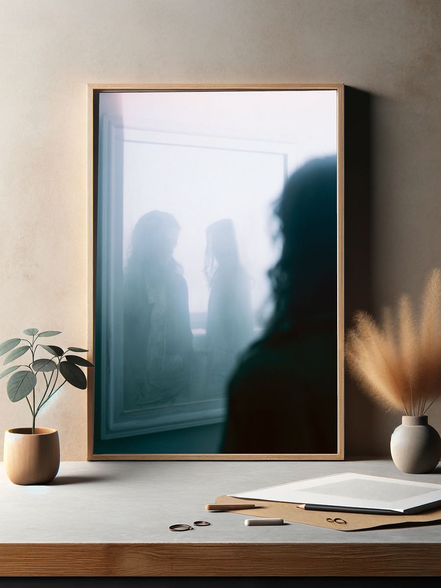 Dreamy Mirror Portrait Print. — room view 2
