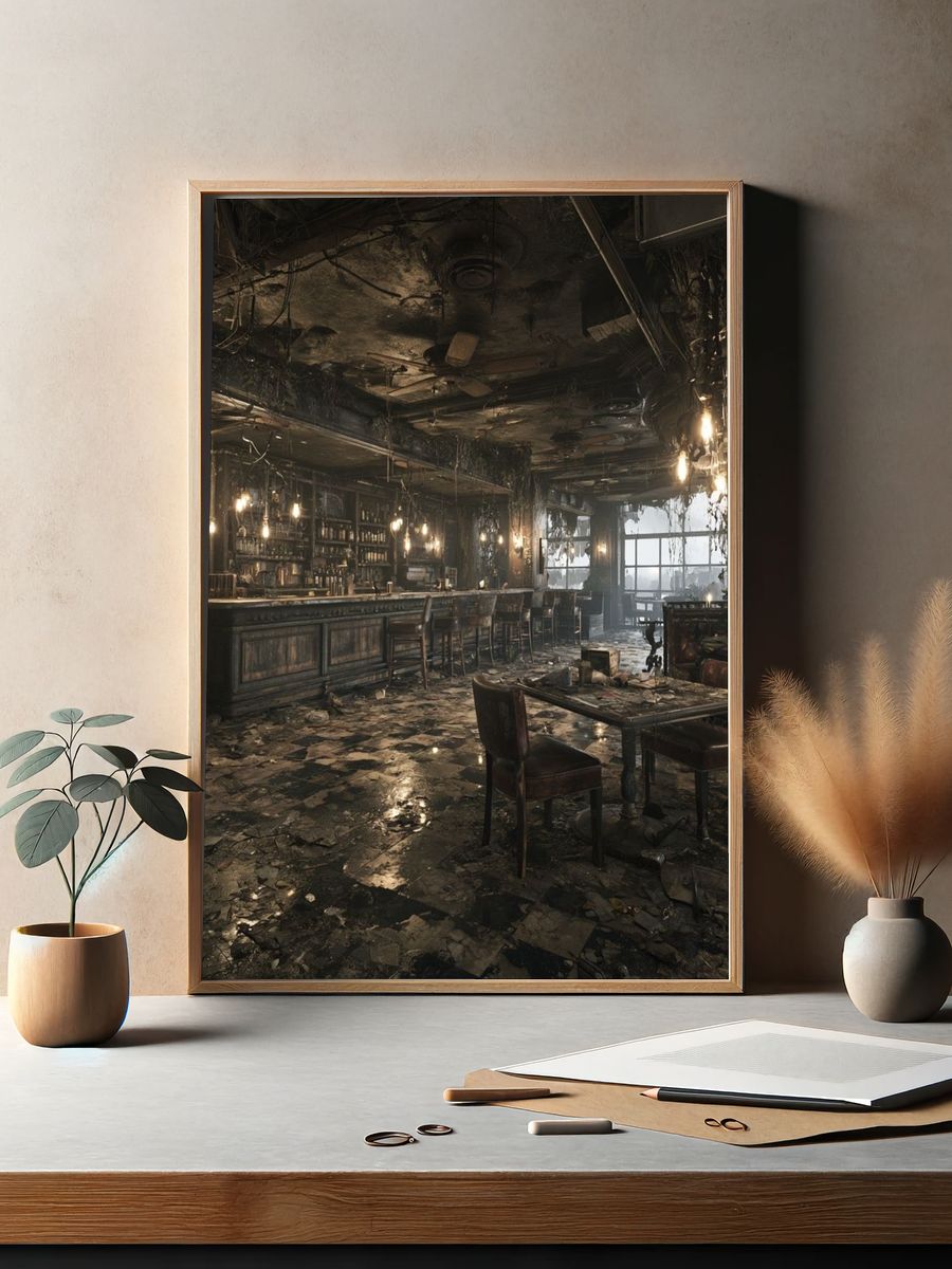 Abandoned Bar Interior Photography Poster. — room view 2