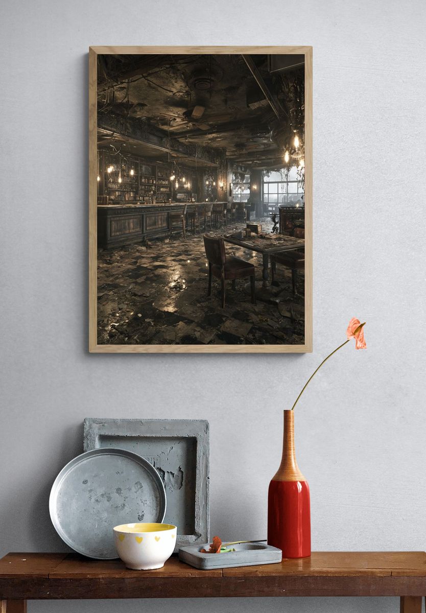 Abandoned Bar Interior Photography Poster. — room view 3