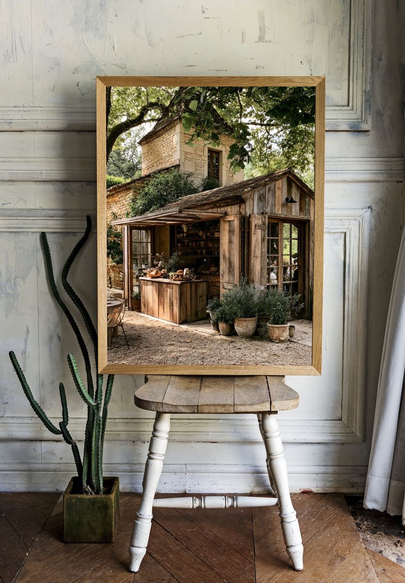 Rustic Garden Cottage Photography Poster. — room view 1