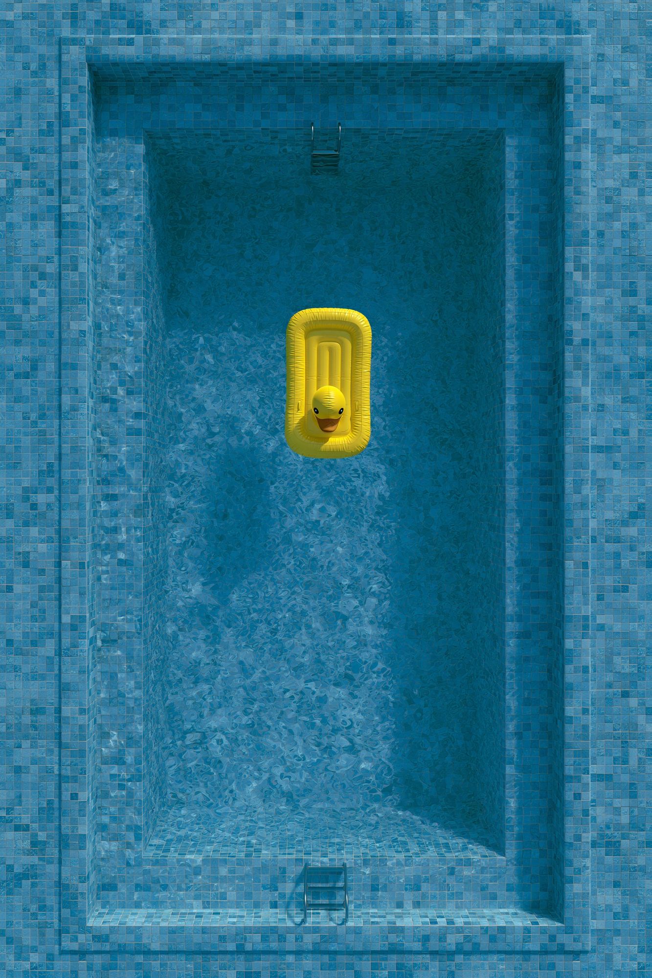 Yellow Duck Pool Photography Poster. poster — photography art