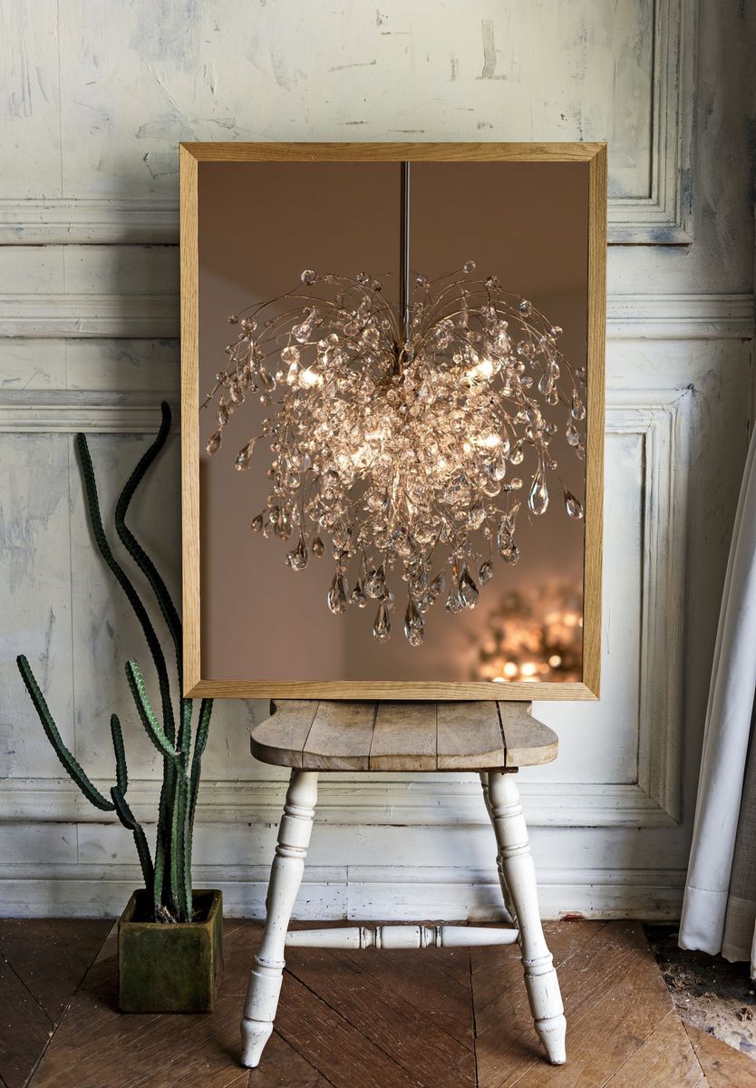 Crystal Chandelier Photography Poster. — room view 1