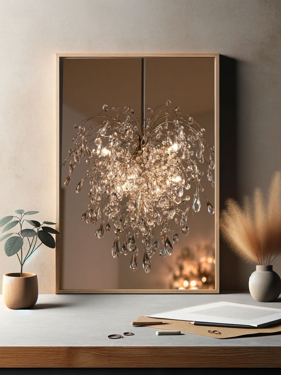 Crystal Chandelier Photography Poster. — room view 2