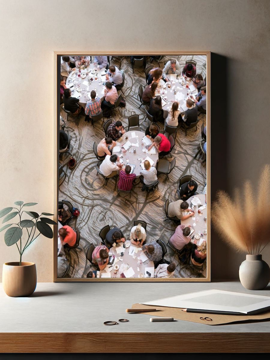 Overhead Conference Gathering Photography Poster. — room view 2