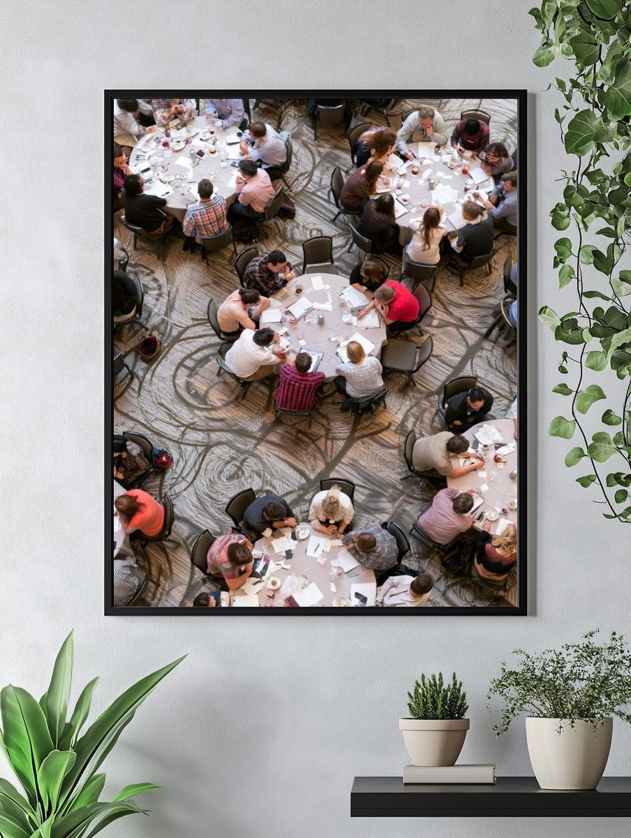 Overhead Conference Gathering Photography Poster. — room view 4