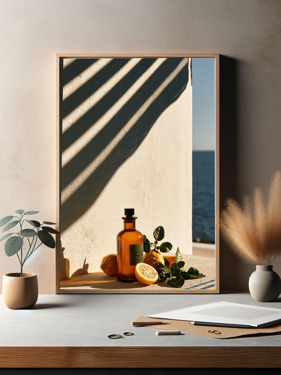 Citrus Still Life Photography Poster. — room view 2