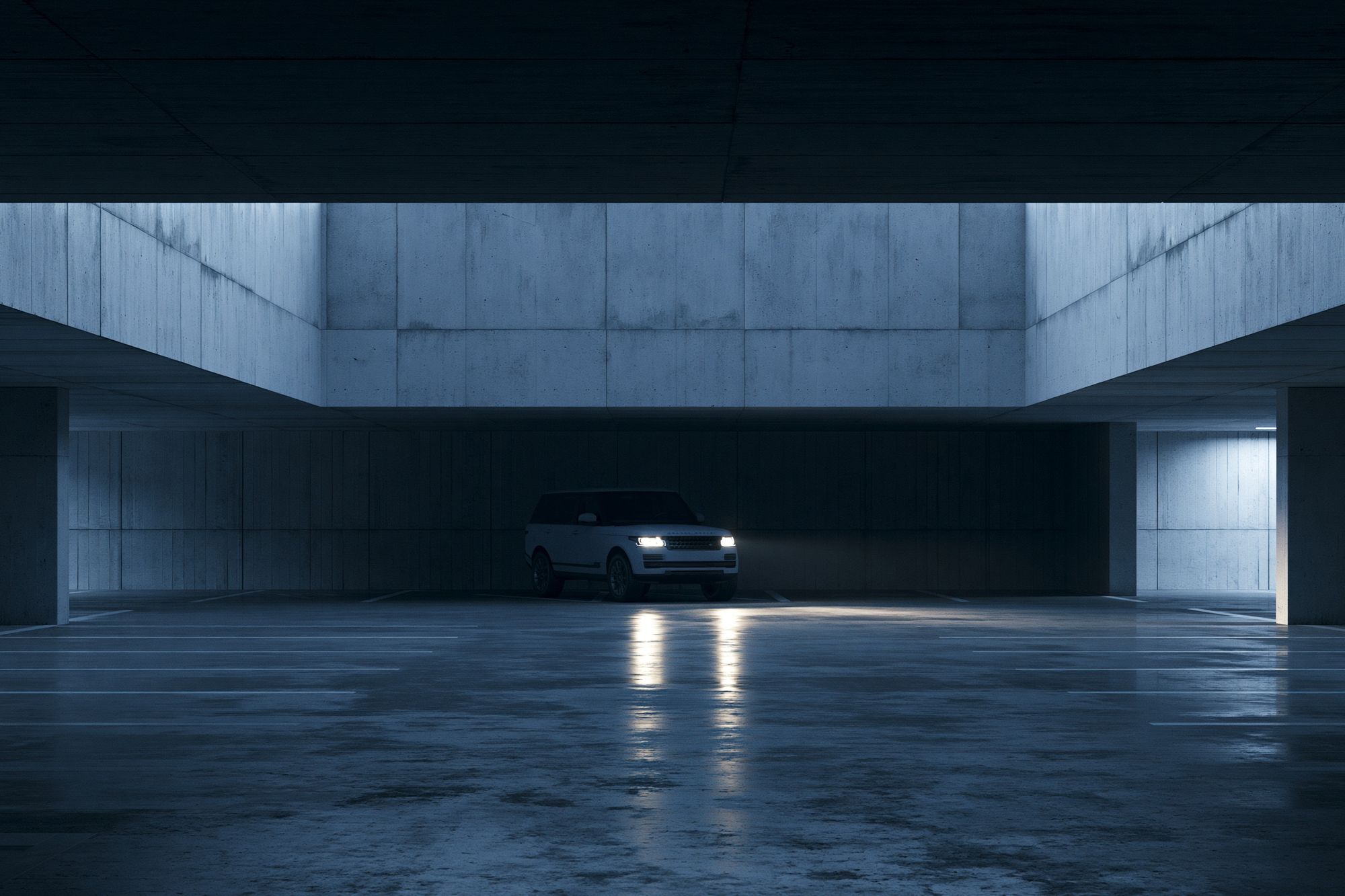 Range Rover Garage Photography Poster. poster detail