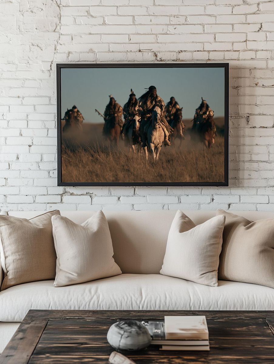 Native Horse Riders Photography Poster. — room view 1