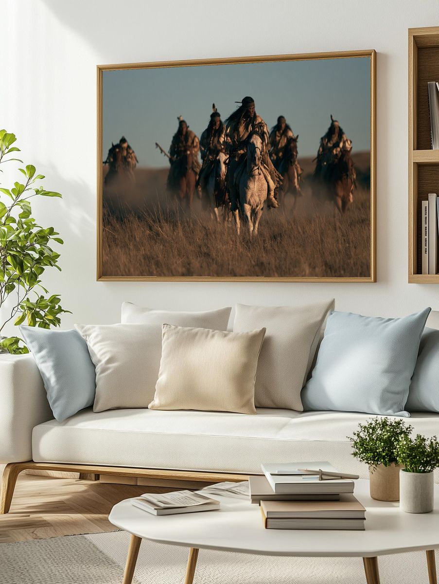 Native Horse Riders Photography Poster. — room view 2