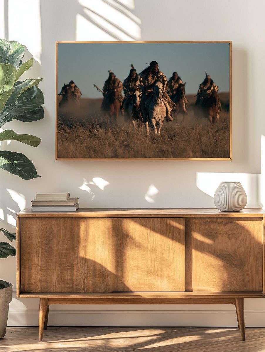 Native Horse Riders Photography Poster. — room view 3