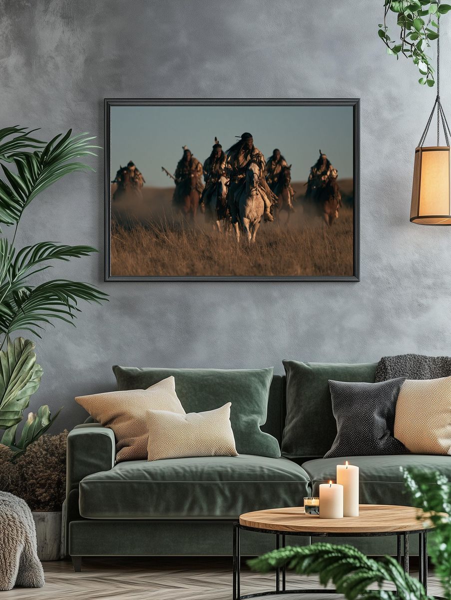 Native Horse Riders Photography Poster. — room view 4