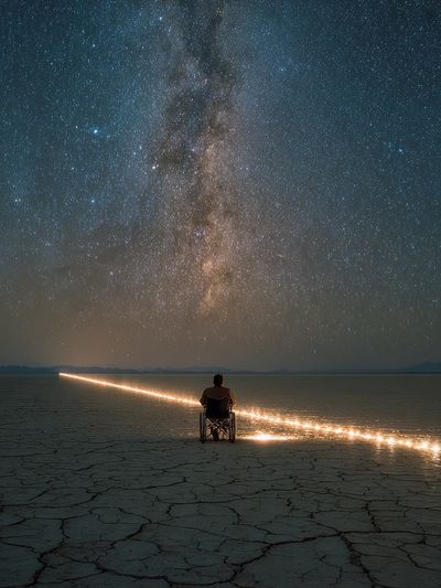 Milky Way Desert Wheelchair Poster. poster