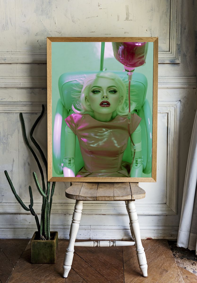 Cyber Glam Portrait Poster. — room view 1