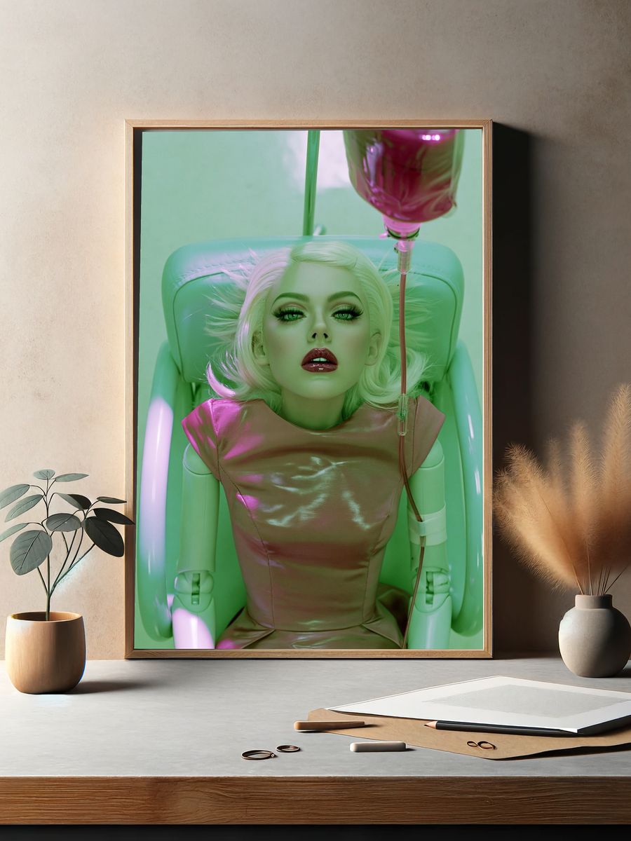 Cyber Glam Portrait Poster. — room view 2