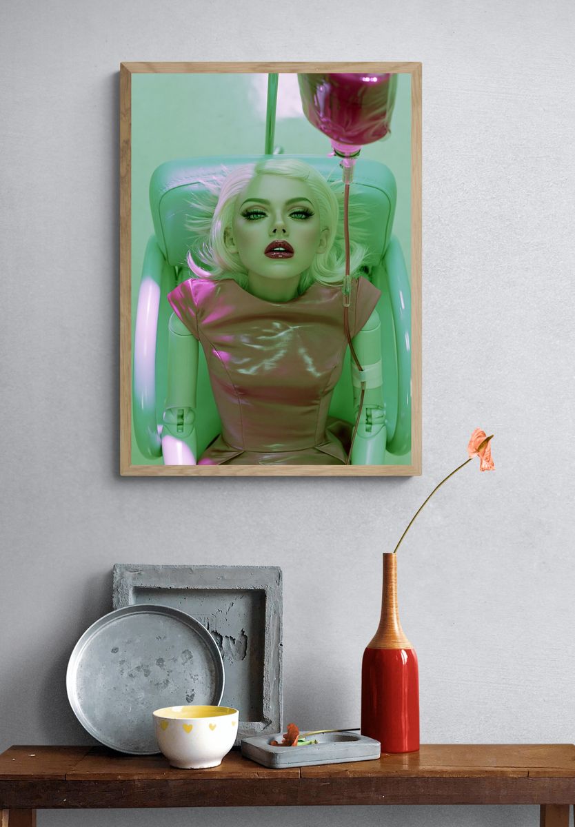 Cyber Glam Portrait Poster. — room view 3