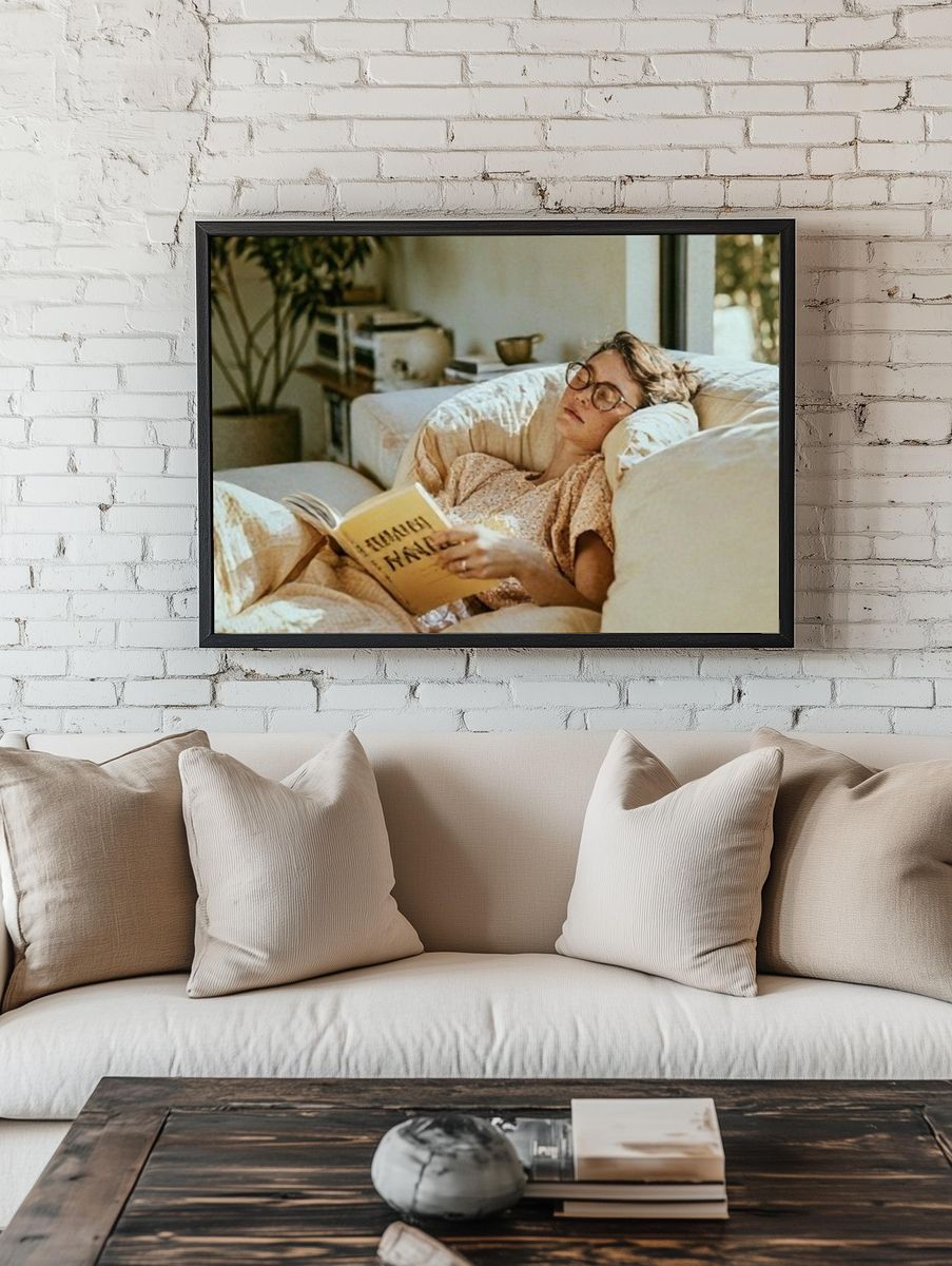 Cozy Reading Moment Photography Poster. — room view 1