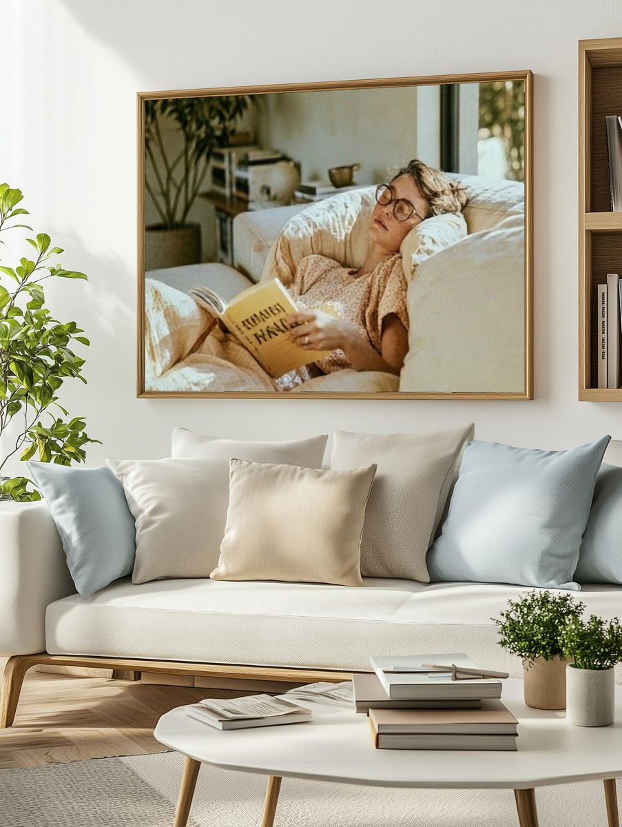 Cozy Reading Moment Photography Poster. — room view 2
