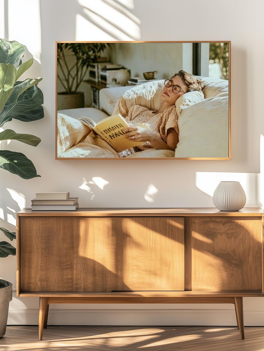 Cozy Reading Moment Photography Poster. — room view 3