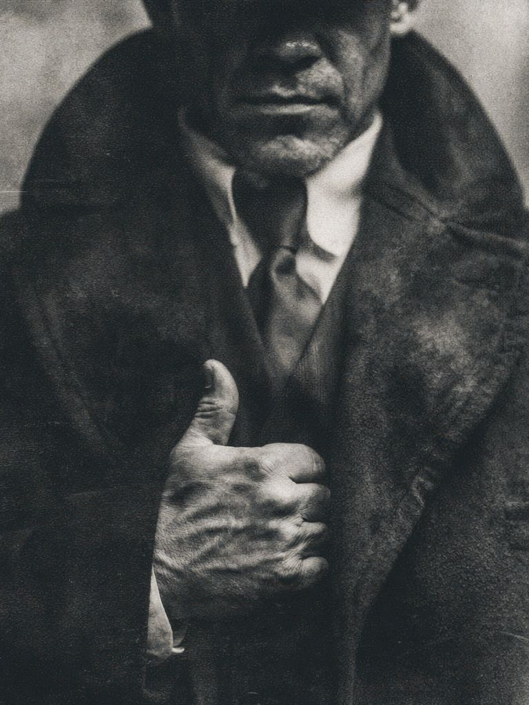Mysterious Man in Coat Black-White Poster. poster detail