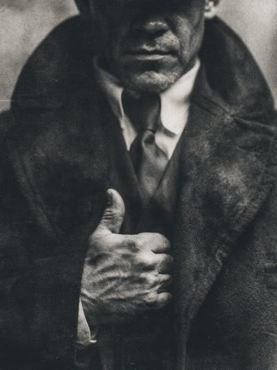 Mysterious Man in Coat Black-White Poster. poster