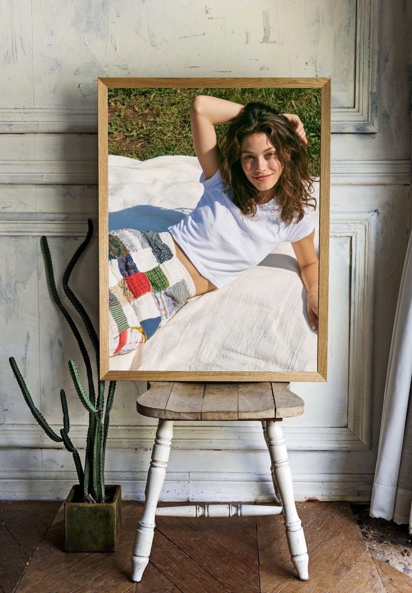 Sunlit Picnic Portrait Photography Poster. room preview