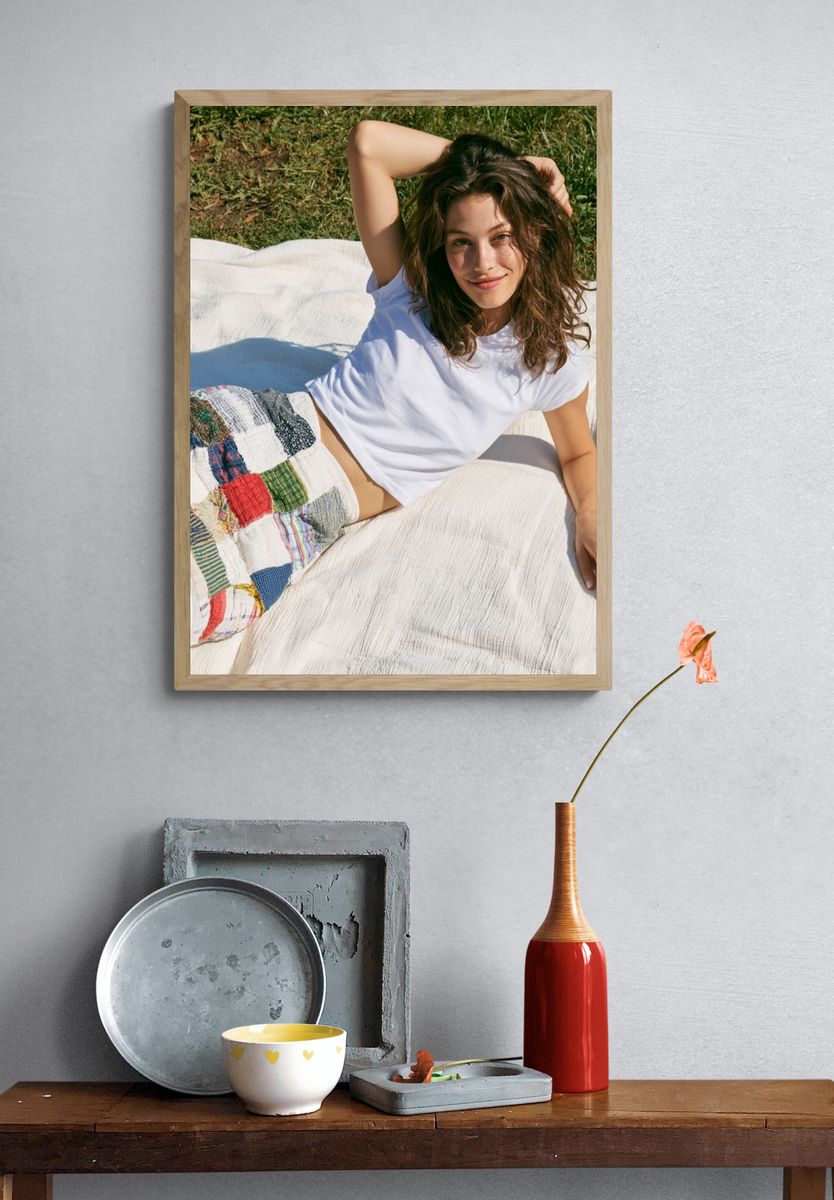 Sunlit Picnic Portrait Photography Poster. — room view 3