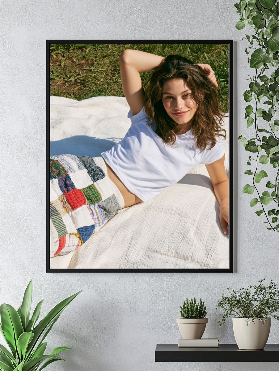 Sunlit Picnic Portrait Photography Poster. — room view 4