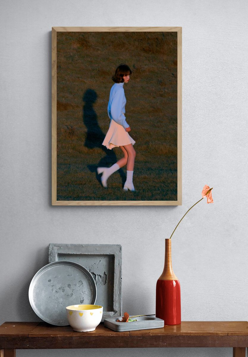Walking Woman Photography Poster. — room view 3