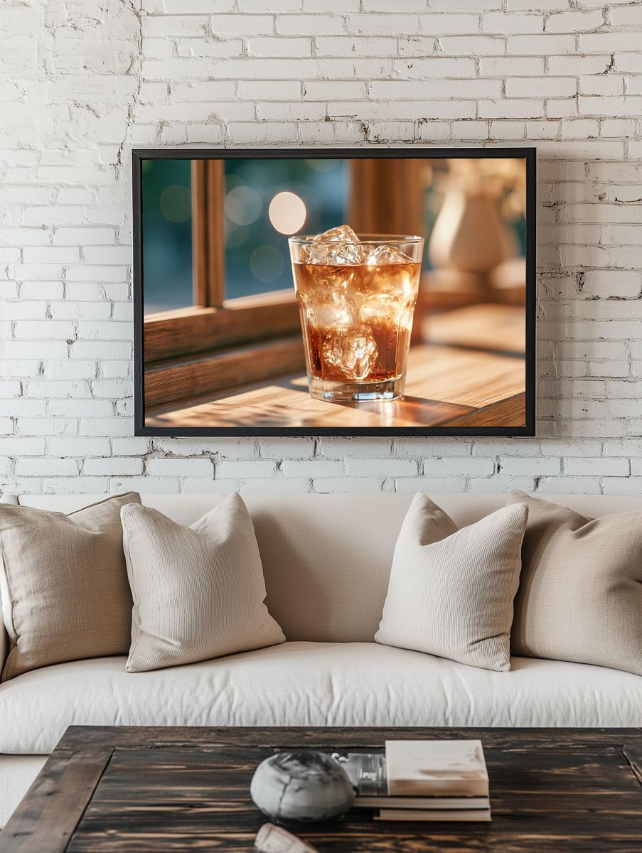 Whiskey on Ice Photography Poster. room preview