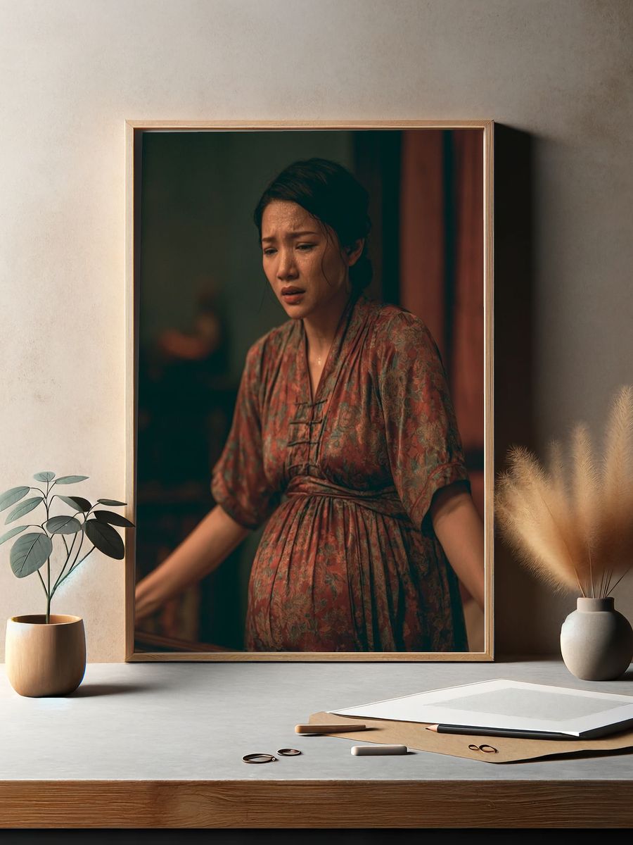 Anxious Woman Portrait Poster. — room view 2