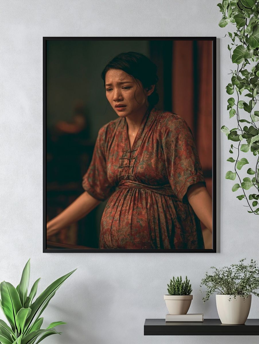 Anxious Woman Portrait Poster. — room view 4