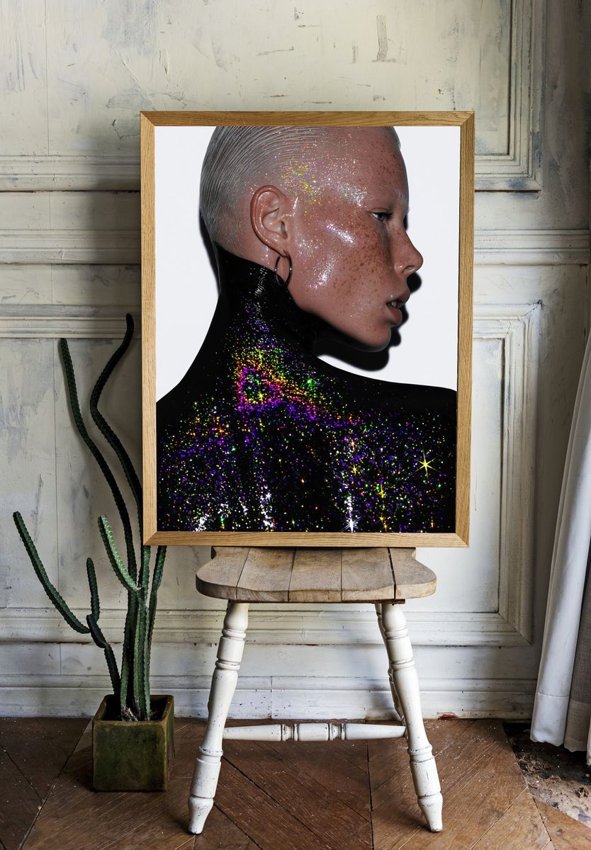 Glitter Portrait Photography Poster. room preview