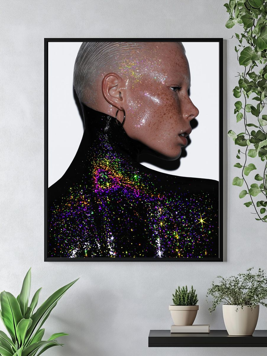 Glitter Portrait Photography Poster. — room view 4