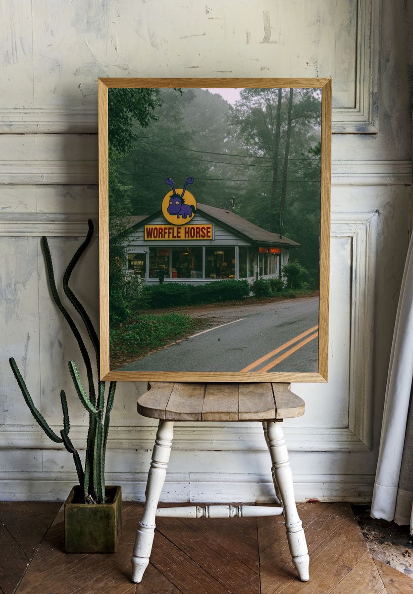 Worffle Horse Roadside Diner Photography Poster. room preview