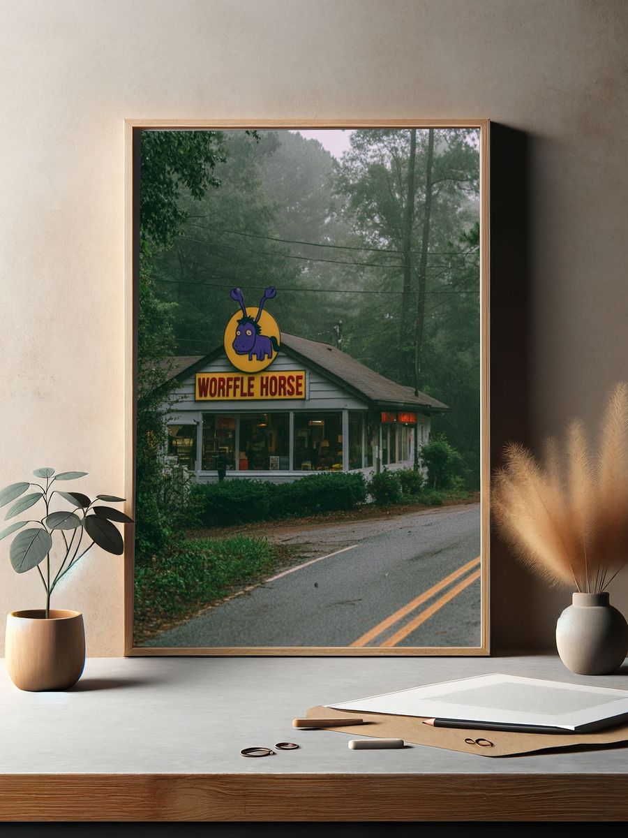 Worffle Horse Roadside Diner Photography Poster. — room view 2