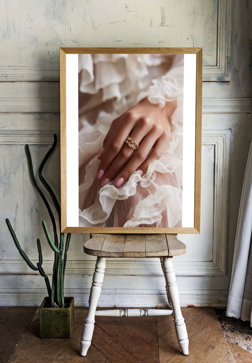 Elegant Hand with Floral Ring Poster. room preview
