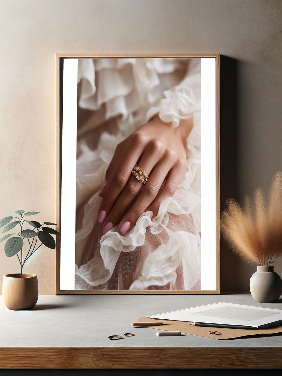 Elegant Hand with Floral Ring Poster. — room view 2