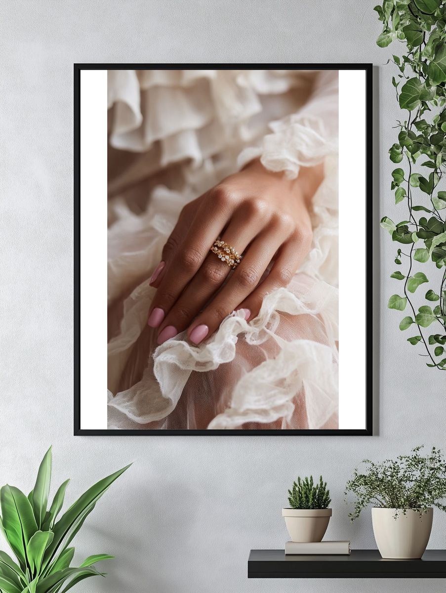 Elegant Hand with Floral Ring Poster. — room view 4