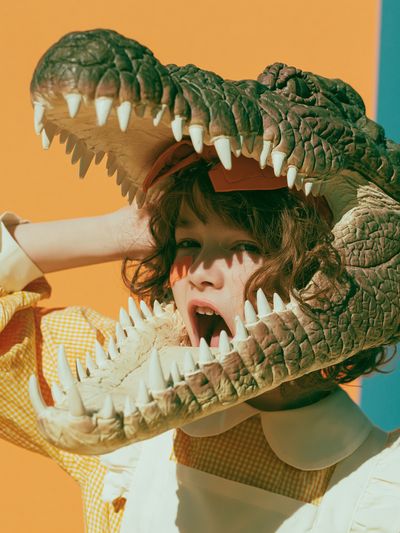 Crocodile Costume Portrait Print.