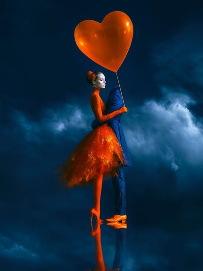 Surreal Fashion Heart Balloon Print. poster
