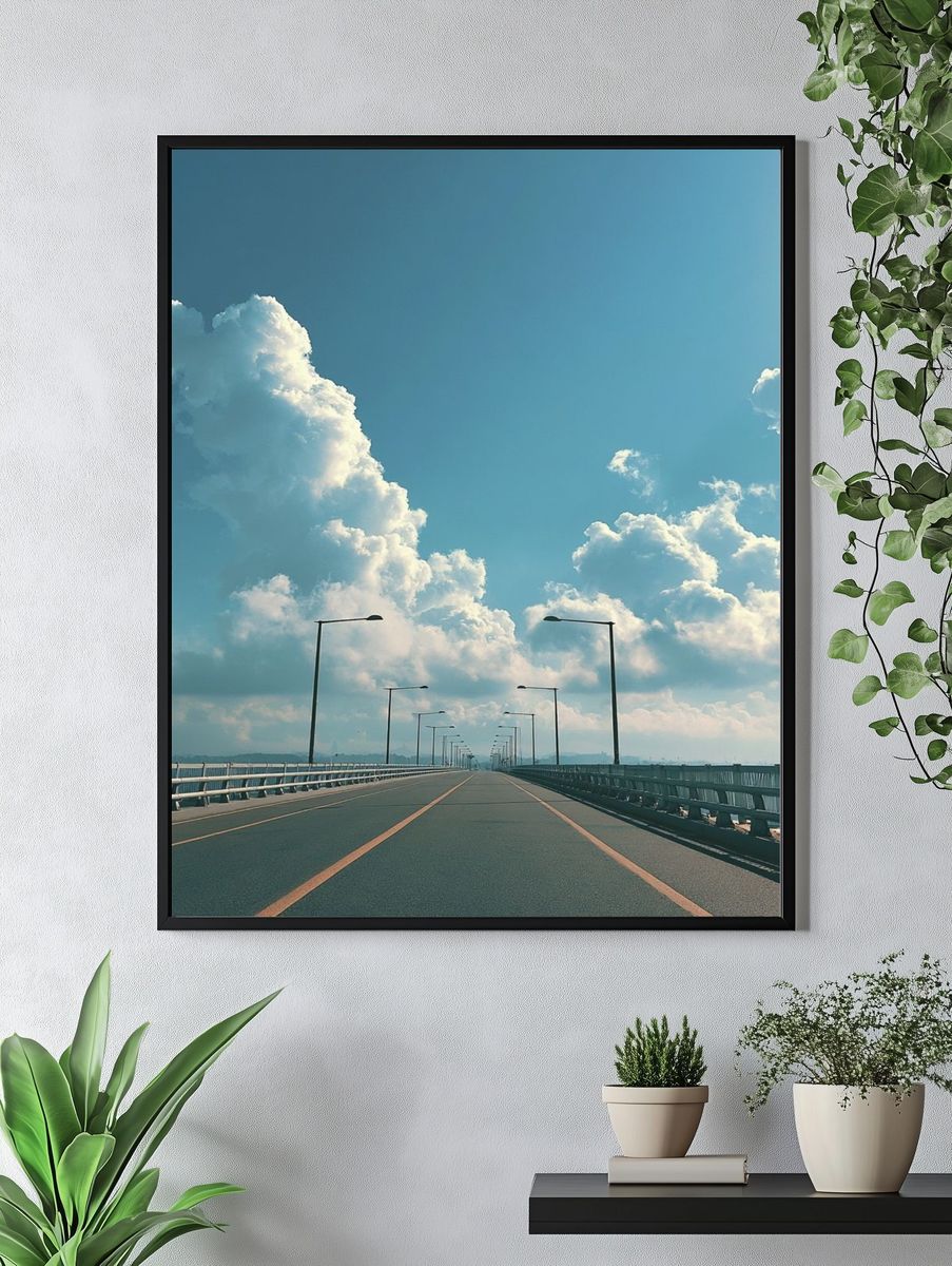 Open Road Bridge Photography Poster. — room view 4