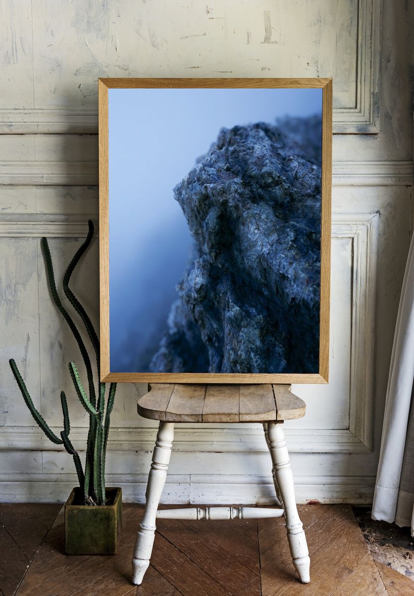 Blue Rock Texture Photography Poster. room preview