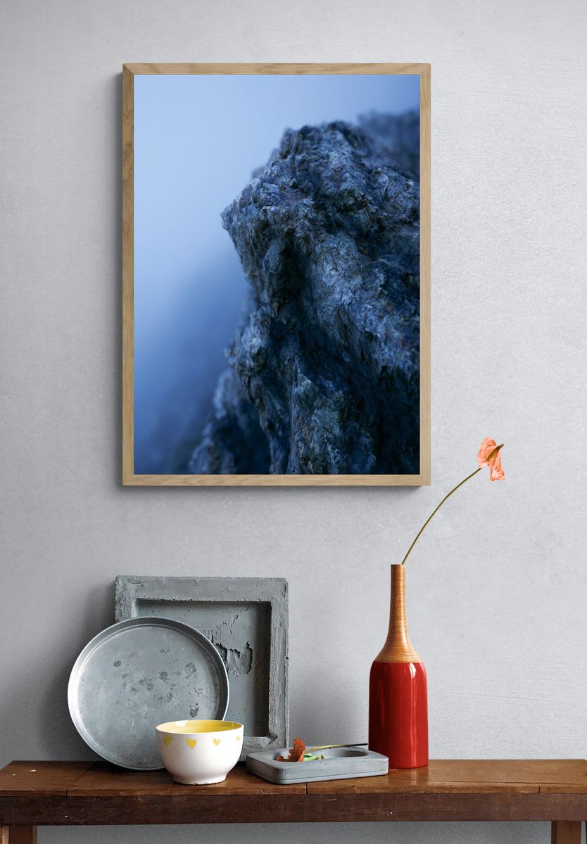 Blue Rock Texture Photography Poster. — room view 3